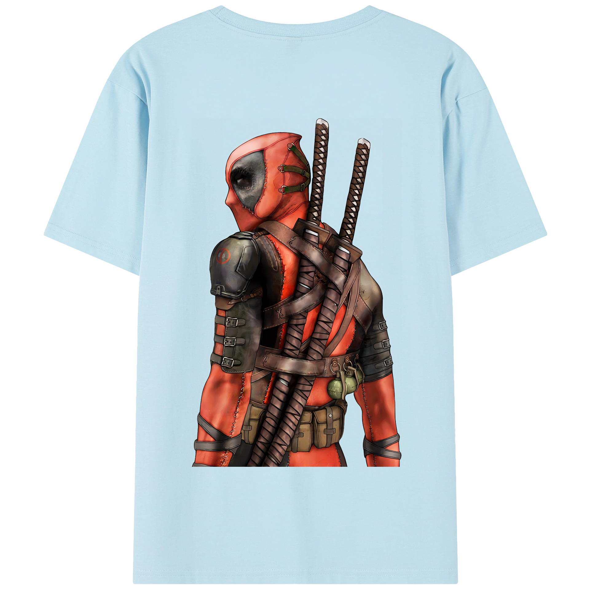 （画像用） Deadpool デッドプール 綿100％半袖Tシャツ（背面プリント）